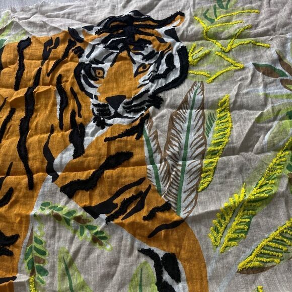 Echo Design Tiger Scarf . linen . NEW 😍‼️ - Picture 2 of 6